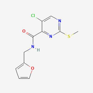 molecular formula C11H10ClN3O2S B2949829 5-chloro-N-(furan-2-ylmethyl)-2-methylsulfanylpyrimidine-4-carboxamide CAS No. 881042-13-3