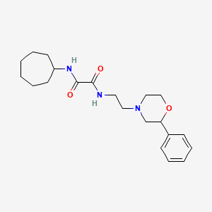 molecular formula C21H31N3O3 B2949832 N1-cycloheptyl-N2-(2-(2-phenylmorpholino)ethyl)oxalamide CAS No. 954025-35-5