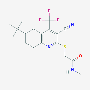 2-{[6-tert-butyl-3-cyano-4-(trifluoromethyl)-5,6,7,8-tetrahydroquinolin-2-yl]sulfanyl}-N-methylacetamide