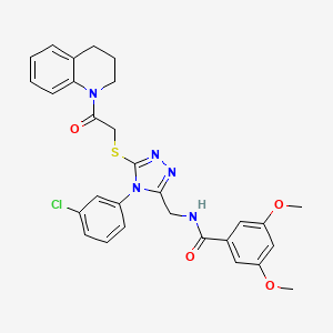 molecular formula C29H28ClN5O4S B2949841 N-((4-(3-chlorophenyl)-5-((2-(3,4-dihydroquinolin-1(2H)-yl)-2-oxoethyl)thio)-4H-1,2,4-triazol-3-yl)methyl)-3,5-dimethoxybenzamide CAS No. 391944-15-3