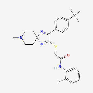 2-{[3-(4-tert-butylphenyl)-8-methyl-1,4,8-triazaspiro[4.5]deca-1,3-dien-2-yl]thio}-N-(2-methylphenyl)acetamide