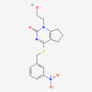 1-(2-hydroxyethyl)-4-((3-nitrobenzyl)thio)-6,7-dihydro-1H-cyclopenta[d]pyrimidin-2(5H)-one