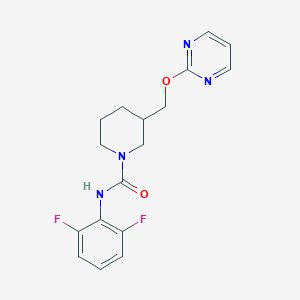 molecular formula C17H18F2N4O2 B2949868 N-(2,6-Difluorophenyl)-3-(pyrimidin-2-yloxymethyl)piperidine-1-carboxamide CAS No. 2380179-98-4