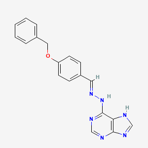 molecular formula C19H16N6O B2949869 (E)-6-(2-(4-(benzyloxy)benzylidene)hydrazinyl)-9H-purine CAS No. 537667-41-7