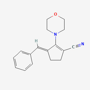 molecular formula C17H18N2O B2949871 2-(Morpholin-4-yl)-3-(phenylmethylidene)cyclopent-1-ene-1-carbonitrile CAS No. 327084-97-9