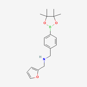 molecular formula C18H24BNO3 B2949881 [(Furan-2-yl)methyl]({[4-(4,4,5,5-tetramethyl-1,3,2-dioxaborolan-2-yl)phenyl]methyl})amine CAS No. 2490665-84-2