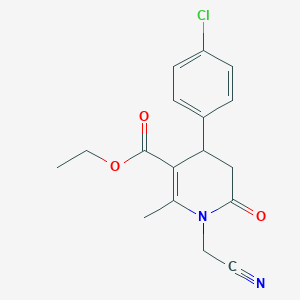 Ethyl 4-(4-chlorophenyl)-1-(cyanomethyl)-2-methyl-6-oxo-1,4,5,6-tetrahydropyridine-3-carboxylate