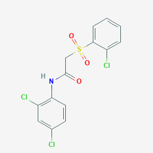 molecular formula C14H10Cl3NO3S B2949889 2-[(2-chlorophenyl)sulfonyl]-N-(2,4-dichlorophenyl)acetamide CAS No. 339107-72-1