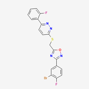 3-({[3-(3-bromo-4-fluorophenyl)-1,2,4-oxadiazol-5-yl]methyl}sulfanyl)-6-(2-fluorophenyl)pyridazine