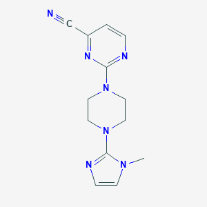 molecular formula C13H15N7 B2949894 2-[4-(1-Methylimidazol-2-yl)piperazin-1-yl]pyrimidine-4-carbonitrile CAS No. 2415630-31-6