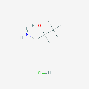 molecular formula C7H18ClNO B2949896 1-Amino-2,3,3-trimethylbutan-2-ol;hydrochloride CAS No. 2174000-35-0