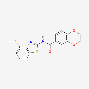 molecular formula C17H14N2O3S2 B2949899 N-(4-(methylthio)benzo[d]thiazol-2-yl)-2,3-dihydrobenzo[b][1,4]dioxine-6-carboxamide CAS No. 942002-53-1