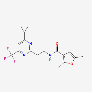 N-(2-(4-cyclopropyl-6-(trifluoromethyl)pyrimidin-2-yl)ethyl)-2,5-dimethylfuran-3-carboxamide