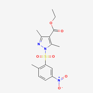 ethyl 3,5-dimethyl-1-[(2-methyl-5-nitrophenyl)sulfonyl]-1H-pyrazole-4-carboxylate