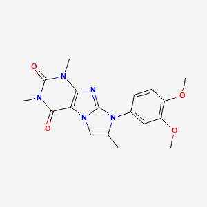 molecular formula C18H19N5O4 B2949910 6-(3,4-Dimethoxyphenyl)-2,4,7-trimethylpurino[7,8-a]imidazole-1,3-dione CAS No. 893368-21-3