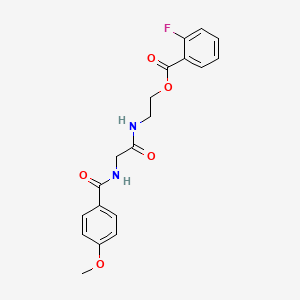 2-({2-[(4-Methoxybenzoyl)amino]acetyl}amino)ethyl 2-fluorobenzenecarboxylate