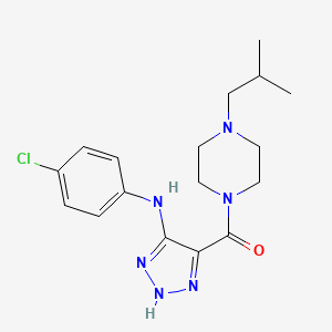 molecular formula C17H23ClN6O B2949914 {5-[(4-chlorophenyl)amino]-1H-1,2,3-triazol-4-yl}[4-(2-methylpropyl)piperazin-1-yl]methanone CAS No. 1291868-01-3