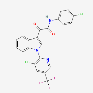 N-(4-chlorophenyl)-2-{1-[3-chloro-5-(trifluoromethyl)-2-pyridinyl]-1H-indol-3-yl}-2-oxoacetamide