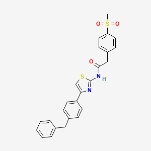 N-(4-(4-benzylphenyl)thiazol-2-yl)-2-(4-(methylsulfonyl)phenyl)acetamide