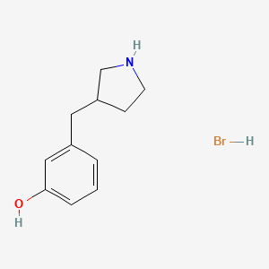 molecular formula C11H16BrNO B2949923 3-(Pyrrolidin-3-ylmethyl)phenol;hydrobromide CAS No. 2408964-36-1