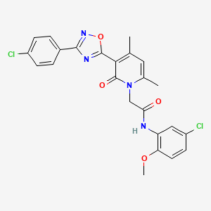 molecular formula C24H20Cl2N4O4 B2949962 N-(5-chloro-2-methoxyphenyl)-2-(3-(3-(4-chlorophenyl)-1,2,4-oxadiazol-5-yl)-4,6-dimethyl-2-oxopyridin-1(2H)-yl)acetamide CAS No. 946236-95-9