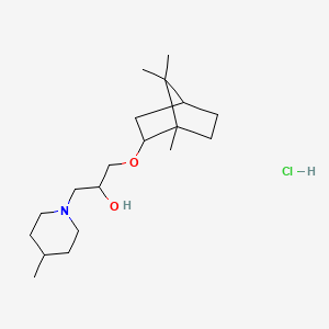 molecular formula C19H36ClNO2 B2949967 1-(4-methylpiperidin-1-yl)-3-(((1S,4R)-1,7,7-trimethylbicyclo[2.2.1]heptan-2-yl)oxy)propan-2-ol hydrochloride CAS No. 1212314-26-5