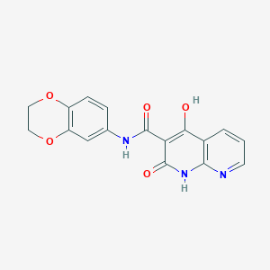 B2949974 N~3~-(2,3-dihydro-1,4-benzodioxin-6-yl)-4-hydroxy-2-oxo-1,2-dihydro[1,8]naphthyridine-3-carboxamide CAS No. 1251611-82-1