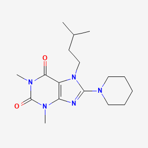 molecular formula C17H27N5O2 B2949985 7-isopentyl-1,3-dimethyl-8-(piperidin-1-yl)-1H-purine-2,6(3H,7H)-dione CAS No. 377053-57-1
