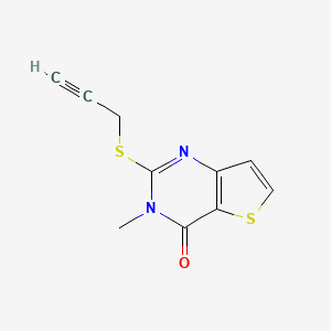 molecular formula C10H8N2OS2 B2949991 3-methyl-2-(2-propynylsulfanyl)thieno[3,2-d]pyrimidin-4(3H)-one CAS No. 338779-13-8