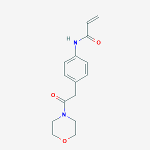 molecular formula C15H18N2O3 B2949993 N-[4-(2-Morpholin-4-yl-2-oxoethyl)phenyl]prop-2-enamide CAS No. 2305537-73-7