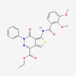 molecular formula C24H21N3O6S B2950000 Ethyl 5-(2,3-dimethoxybenzamido)-4-oxo-3-phenyl-3,4-dihydrothieno[3,4-d]pyridazine-1-carboxylate CAS No. 851947-09-6