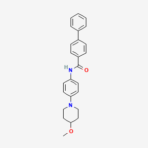 molecular formula C25H26N2O2 B2950002 N-(4-(4-methoxypiperidin-1-yl)phenyl)-[1,1'-biphenyl]-4-carboxamide CAS No. 1797171-38-0