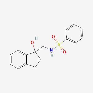 molecular formula C16H17NO3S B2950003 N-((1-羟基-2,3-二氢-1H-茚-1-基)甲基)苯磺酰胺 CAS No. 1396782-02-7