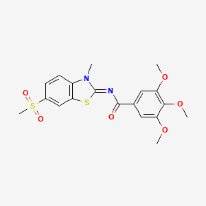 N-[(2Z)-6-methanesulfonyl-3-methyl-2,3-dihydro-1,3-benzothiazol-2-ylidene]-3,4,5-trimethoxybenzamide