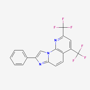 molecular formula C18H9F6N3 B2950008 8-苯基-2,4-双(三氟甲基)咪唑并[1,2-a][1,8]萘啶 CAS No. 691868-84-5