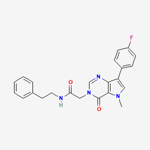 molecular formula C23H21FN4O2 B2950009 2-(7-(4-fluorophenyl)-5-methyl-4-oxo-4,5-dihydro-3H-pyrrolo[3,2-d]pyrimidin-3-yl)-N-phenethylacetamide CAS No. 1251548-76-1