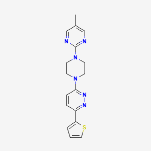 molecular formula C17H18N6S B2950012 3-[4-(5-Methylpyrimidin-2-yl)piperazin-1-yl]-6-thiophen-2-ylpyridazine CAS No. 2380191-95-5