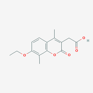 molecular formula C15H16O5 B2950017 (7-ethoxy-4,8-dimethyl-2-oxo-2H-chromen-3-yl)acetic acid CAS No. 858742-10-6