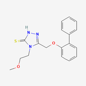 molecular formula C18H19N3O2S B2950018 5-(Biphenyl-2-yloxymethyl)-4-(2-methoxy-ethyl)-4H-[1,2,4]triazole-3-thiol CAS No. 722464-29-1
