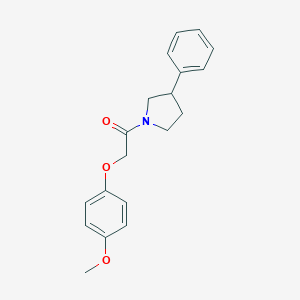 molecular formula C19H21NO3 B295002 1-[(4-Methoxyphenoxy)acetyl]-3-phenylpyrrolidine 