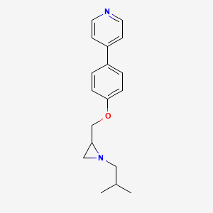 molecular formula C18H22N2O B2950028 4-[4-[[1-(2-Methylpropyl)aziridin-2-yl]methoxy]phenyl]pyridine CAS No. 2418716-25-1