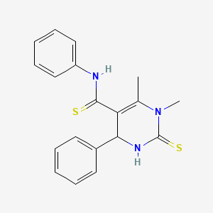 molecular formula C19H19N3S2 B2950031 1,6-dimethyl-N,4-diphenyl-2-thioxo-1,2,3,4-tetrahydropyrimidine-5-carbothioamide CAS No. 725218-22-4