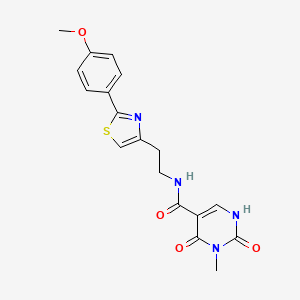 molecular formula C18H18N4O4S B2950044 N-(2-(2-(4-methoxyphenyl)thiazol-4-yl)ethyl)-3-methyl-2,4-dioxo-1,2,3,4-tetrahydropyrimidine-5-carboxamide CAS No. 1396784-55-6