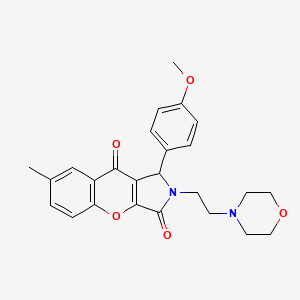 molecular formula C25H26N2O5 B2950062 1-(4-Methoxyphenyl)-7-methyl-2-(2-morpholinoethyl)-1,2-dihydrochromeno[2,3-c]pyrrole-3,9-dione CAS No. 634574-38-2