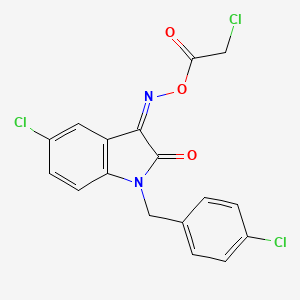 [(Z)-[5-chloro-1-[(4-chlorophenyl)methyl]-2-oxoindol-3-ylidene]amino] 2-chloroacetate
