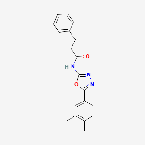 N-(5-(3,4-dimethylphenyl)-1,3,4-oxadiazol-2-yl)-3-phenylpropanamide