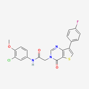 molecular formula C21H15ClFN3O3S B2950074 N-(3-chloro-4-methoxyphenyl)-2-[7-(4-fluorophenyl)-4-oxothieno[3,2-d]pyrimidin-3(4H)-yl]acetamide CAS No. 1207008-95-4
