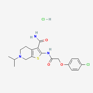 molecular formula C19H23Cl2N3O3S B2950078 2-(2-(4-Chlorophenoxy)acetamido)-6-isopropyl-4,5,6,7-tetrahydrothieno[2,3-c]pyridine-3-carboxamide hydrochloride CAS No. 1216713-05-1