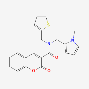 B2950104 N-((1-methyl-1H-pyrrol-2-yl)methyl)-2-oxo-N-(thiophen-2-ylmethyl)-2H-chromene-3-carboxamide CAS No. 1251614-87-5