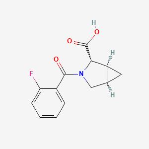 molecular formula C13H12FNO3 B2950106 (1S,2S,5R)-3-(2-fluorobenzoyl)-3-azabicyclo[3.1.0]hexane-2-carboxylic acid CAS No. 1173667-00-9